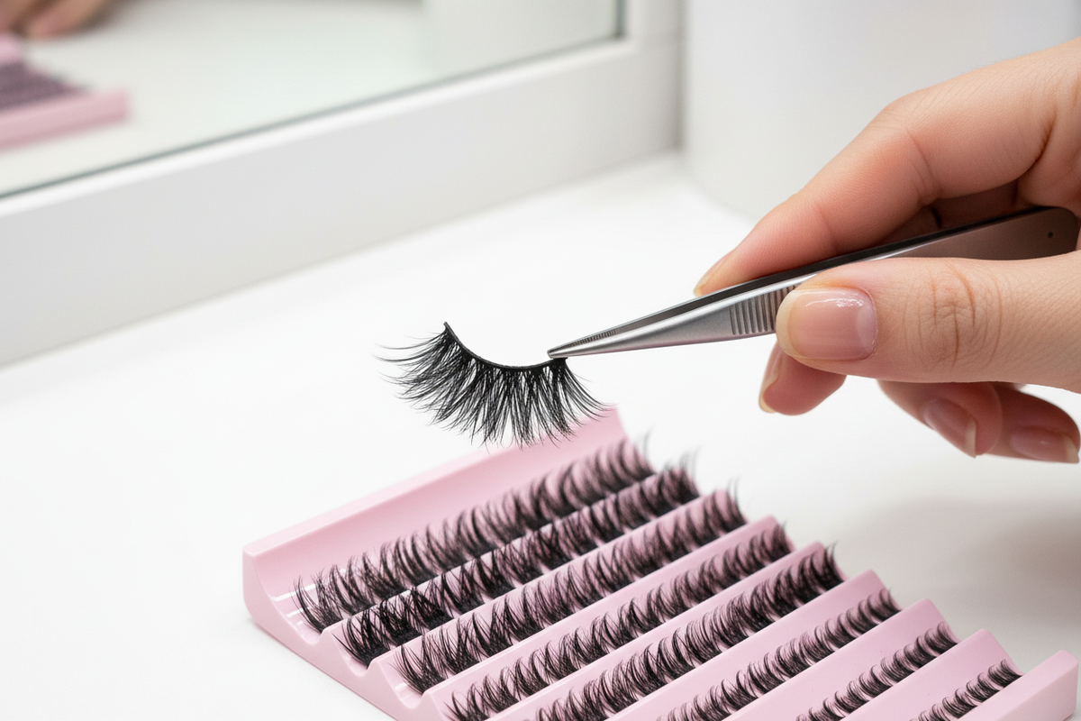 Individual D-Curl eyelashes, 120 clusters, fluffy effect
