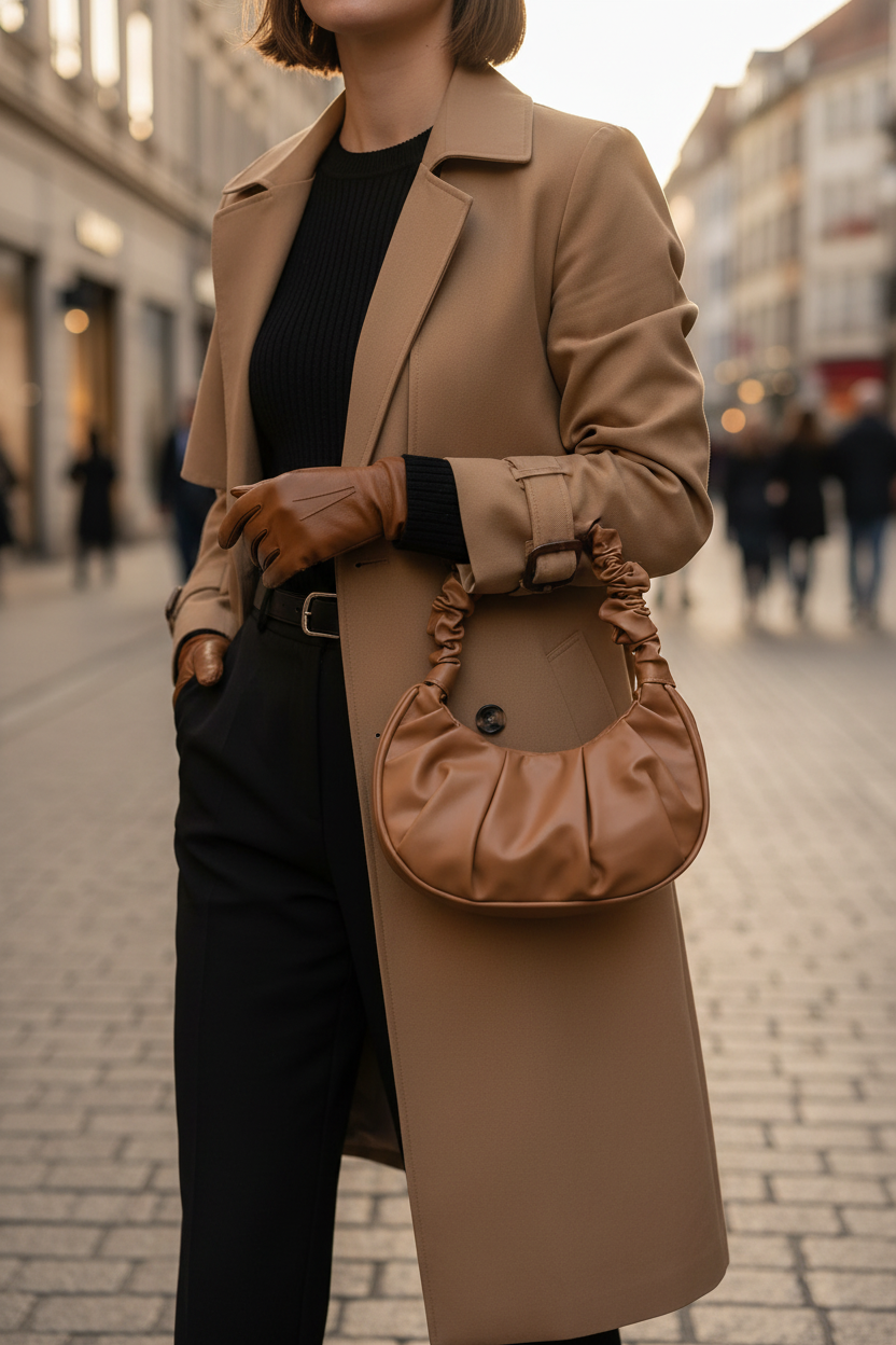Dark brown cloud leather mini bag