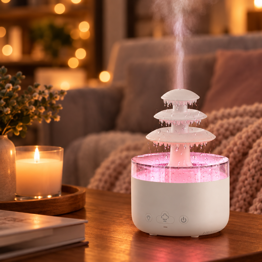 Rain Cloud Humidifier with Aroma Diffuser and 7-Color LED Light