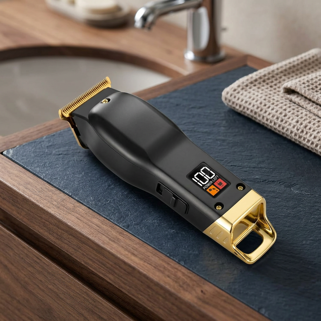 Cordless Beard and Hair Trimmer – 6 Guide Combs and LED Display