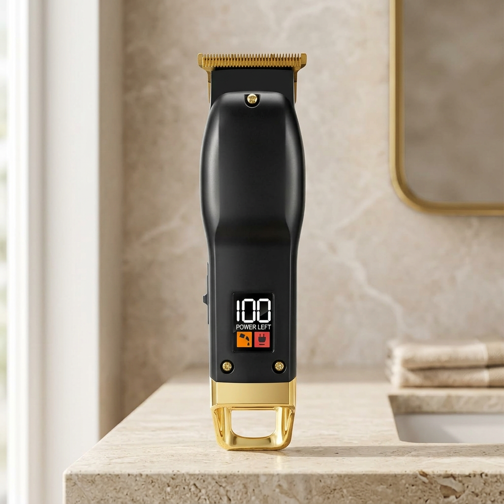 Cordless Beard and Hair Trimmer – 6 Guide Combs and LED Display