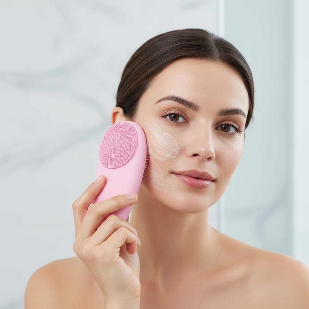 Silicone electric facial cleansing brush – mini size