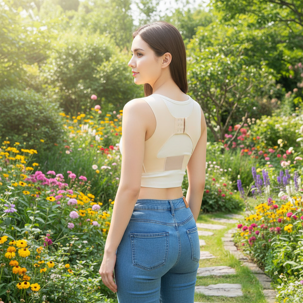 Women’s posture corrector – Back brace and adjustable orthosis