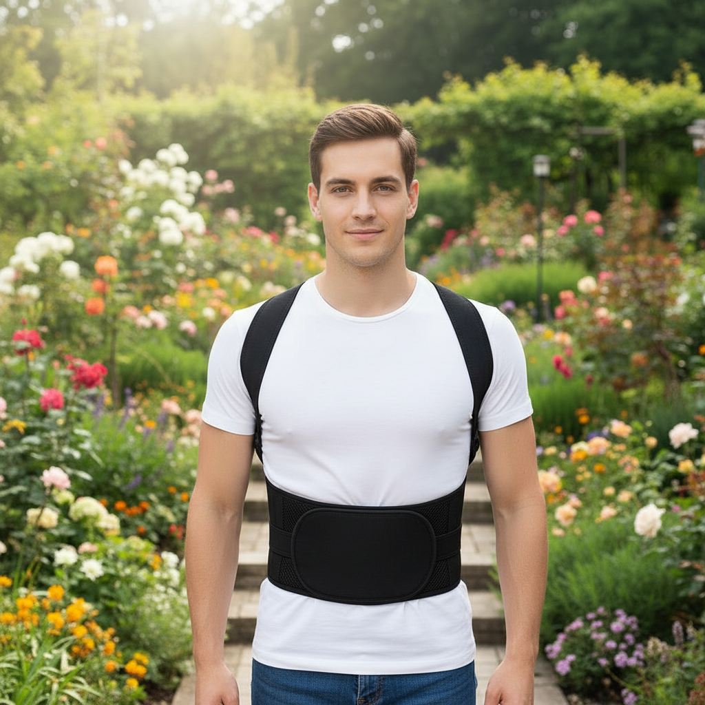 2-in-1 Lumbar Support & Posture Corrector | Adjustable Back Straightener for Men & Women